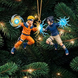 Naruto Vs Sasuke Christmas Ornament Naruto Fan Xmas Ornament Gifts For Him