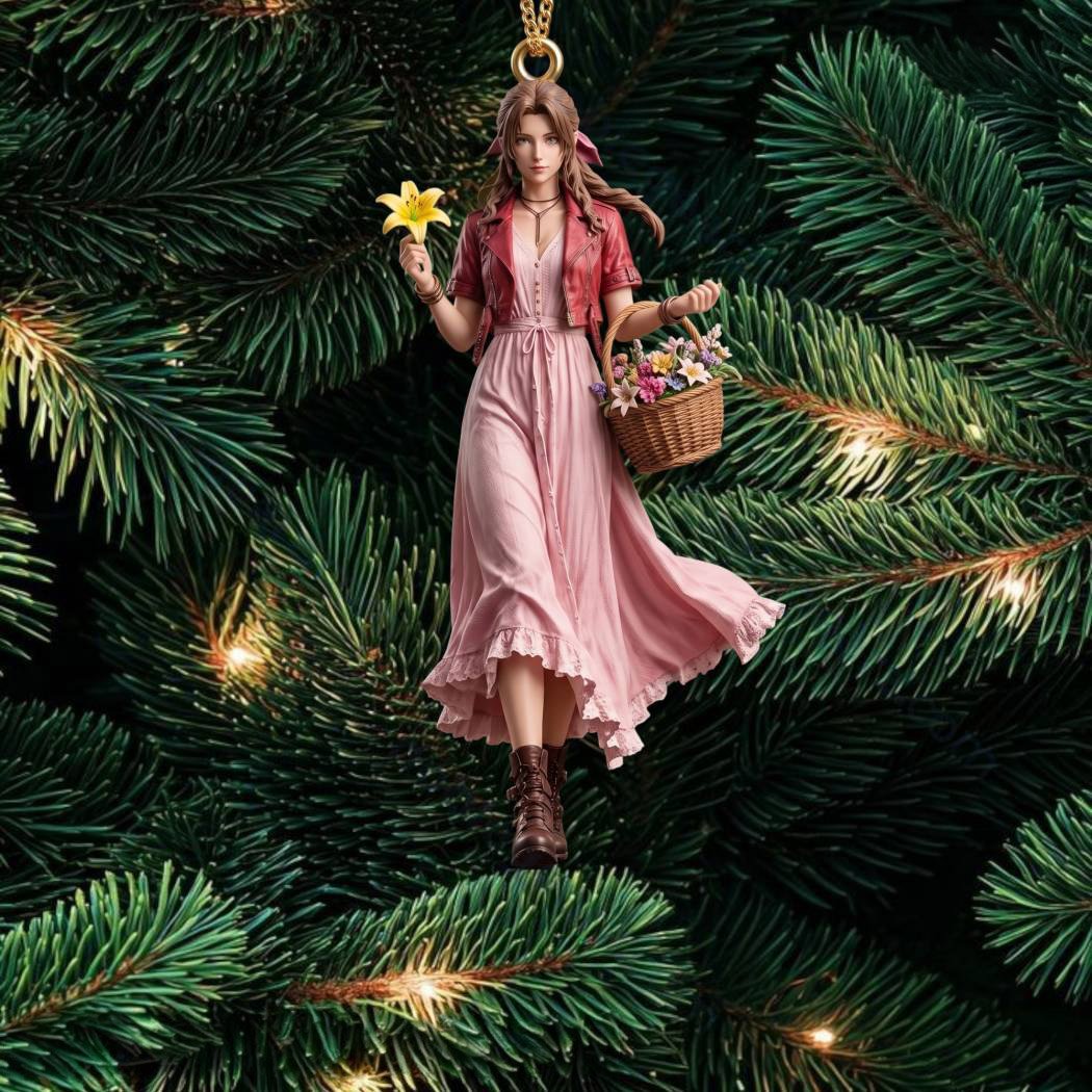 Aerith Gainsborough Final Fantasy VII Christmas Ornament Aerith Gainsborough Fan Merch