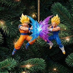 Dragon Ball Super Saiyan Goku Vs Majin Vegeta Christmas Ornament Dragon Ball Ornament