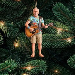 Jimmy Buffett Margaritaville Tropical Musician Christmas Ornament Jimmy Fan Xmas Merch