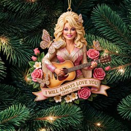 Country Queen Dolly Parton Butterfly Christmas Ornament Dolly Fan Ornament Xmas Gift