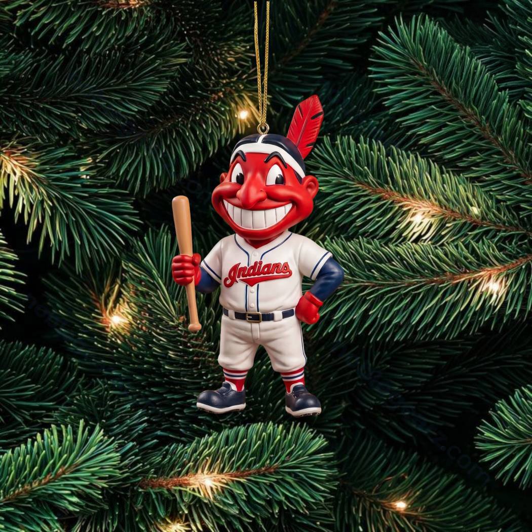Cleveland Indians Chief Wahoo Mascot Christmas Ornament Indians Fan Xmas Ornament