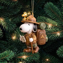 Cute Snoopy Hiking Scout Outdoor Adventure Christmas Ornament Snoopy Fan Xmas Merch