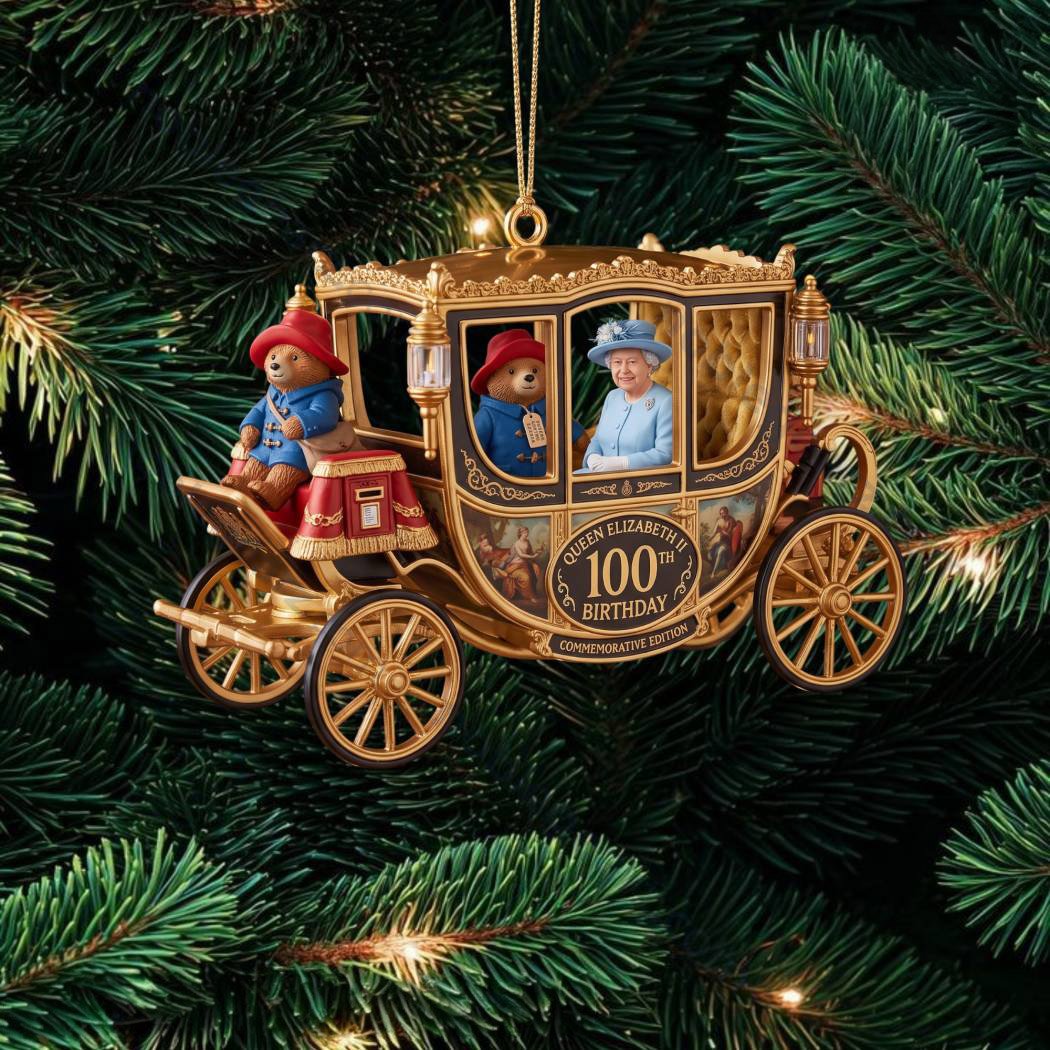 Golden Royal Carriage Queen Elizabeth II Christmas Ornament Elizabeth II Fan Xmas