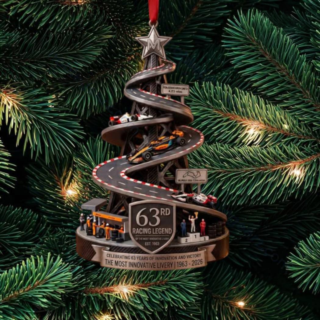 McLaren 63rd Anniversary Racing Legend Christmas Ornament McLaren Xmas Ornament