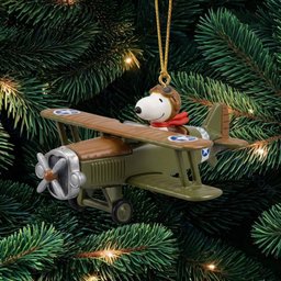 Snoopy Flying Ace Fighter Biplane Christmas Ornament Snoopy Lovers Xmas Merch Gifts