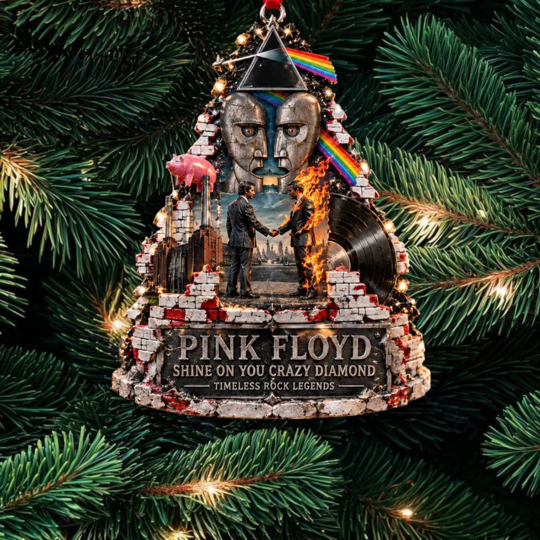 Pink Floyd Rock Band Albums Collage Christmas Ornament Pink Floyd Band Xmas Merch