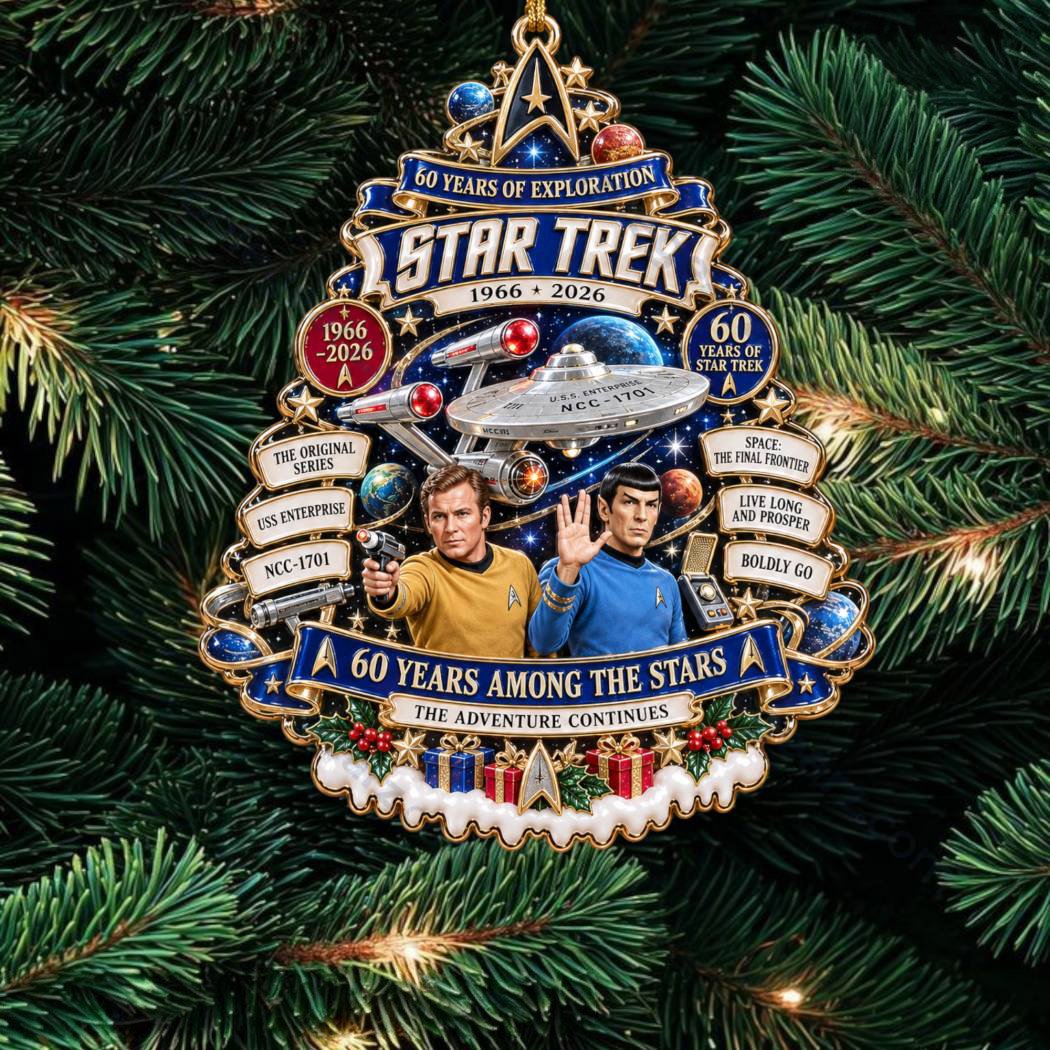 Space Exploration 60 Years Christmas Ornament Star Trek Fan Merch Holiday Gifts