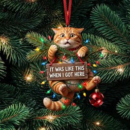 Orange Tabby Cat Christmas Ornament Cat Lovers Xmas Ornament Gifts For Friends
