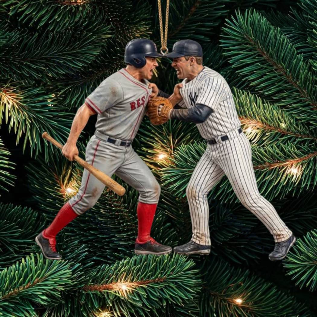 Red Sox Vs Yankees Fight On-Field Brawl Christmas Ornament Sport Xmas Ornament Gifts