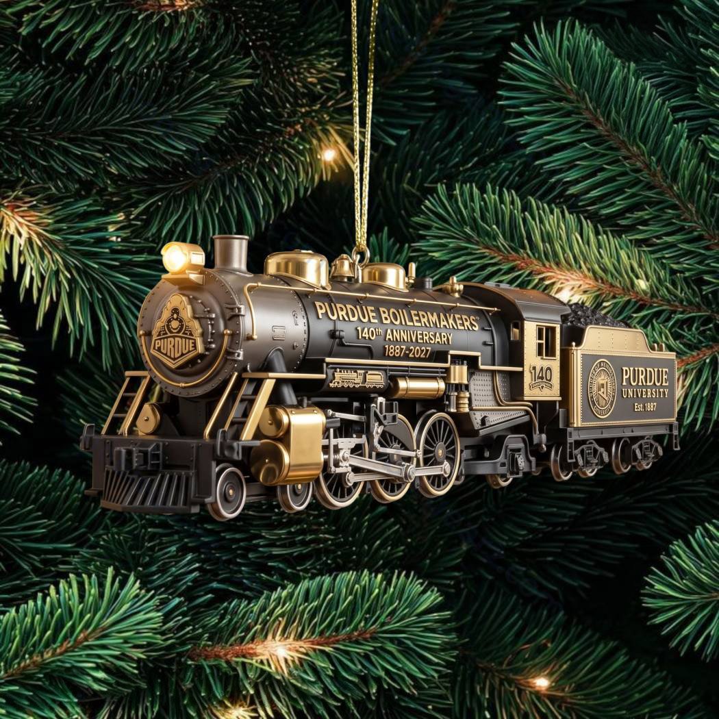 Purdue Boilermakers Steam Train Christmas Ornament Purdue Boilermakers Xmas Ornament