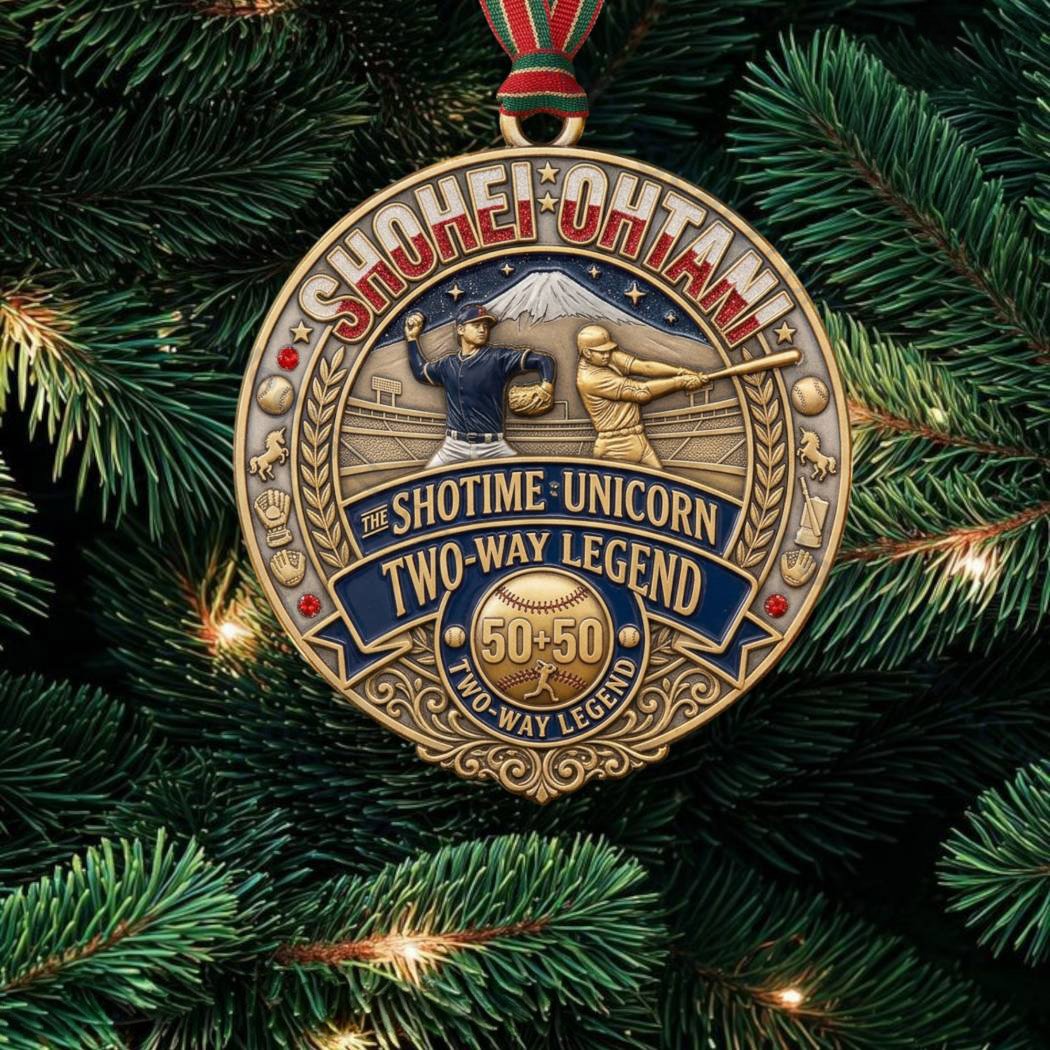 Shohei Ohtani 50-50 Two-Way Legend Medallion Christmas Ornament Ohtani Xmas Merch