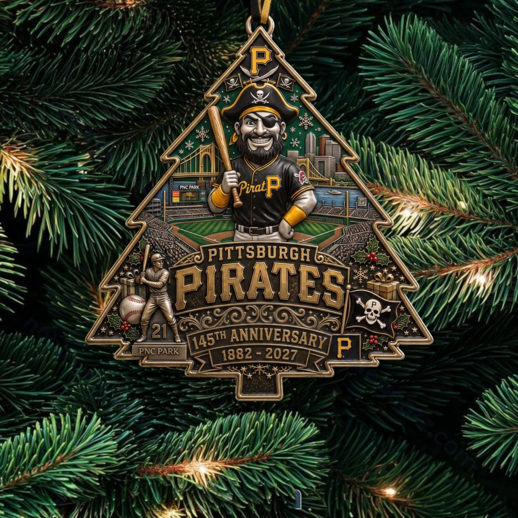 Pittsburgh Pirates 145th Anniversary Tree Christmas Ornament Pirates Fan Xmas Merch