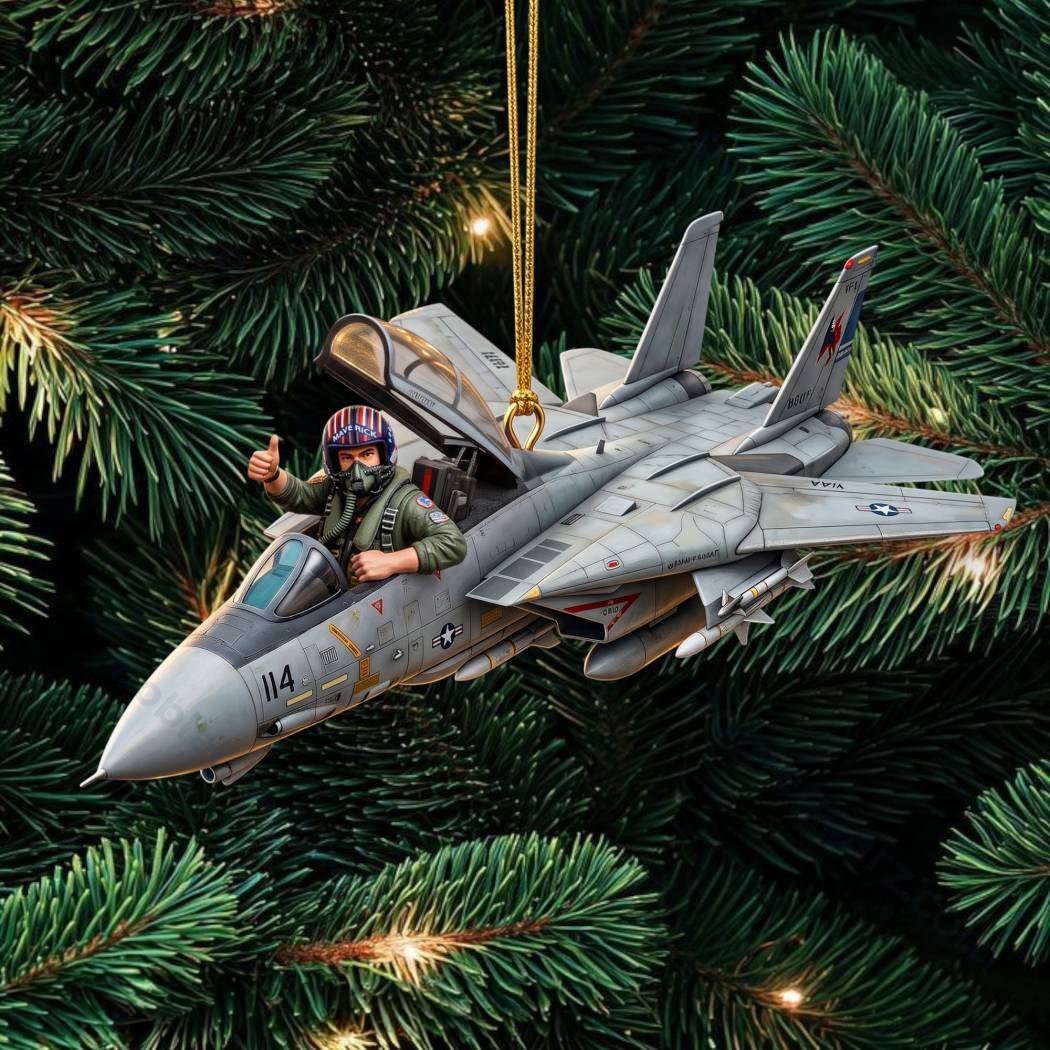Top Gun Maverick F-14 Tomcat Plane Christmas Ornament Top Gun Fan Xmas Ornament Gifts