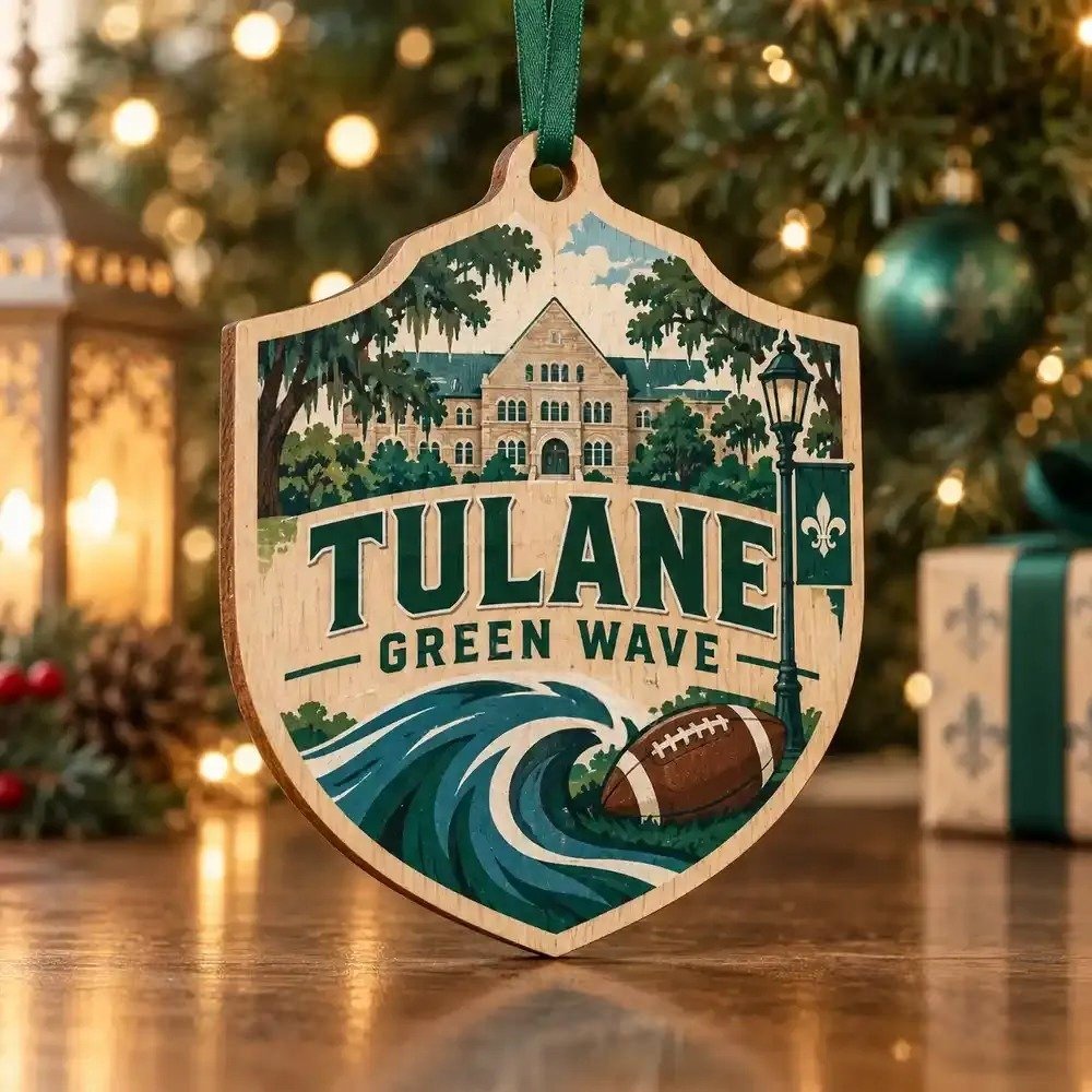 Tulane Green Wave Christmas Ornament Holiday Hanging Tree Decor Xmas Gift