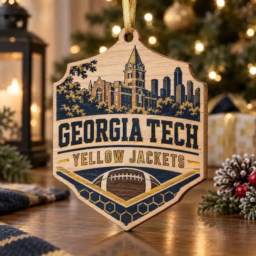 Georgia Tech Yellow Jackets Christmas Ornament Holiday Tree Decor Gift for Him