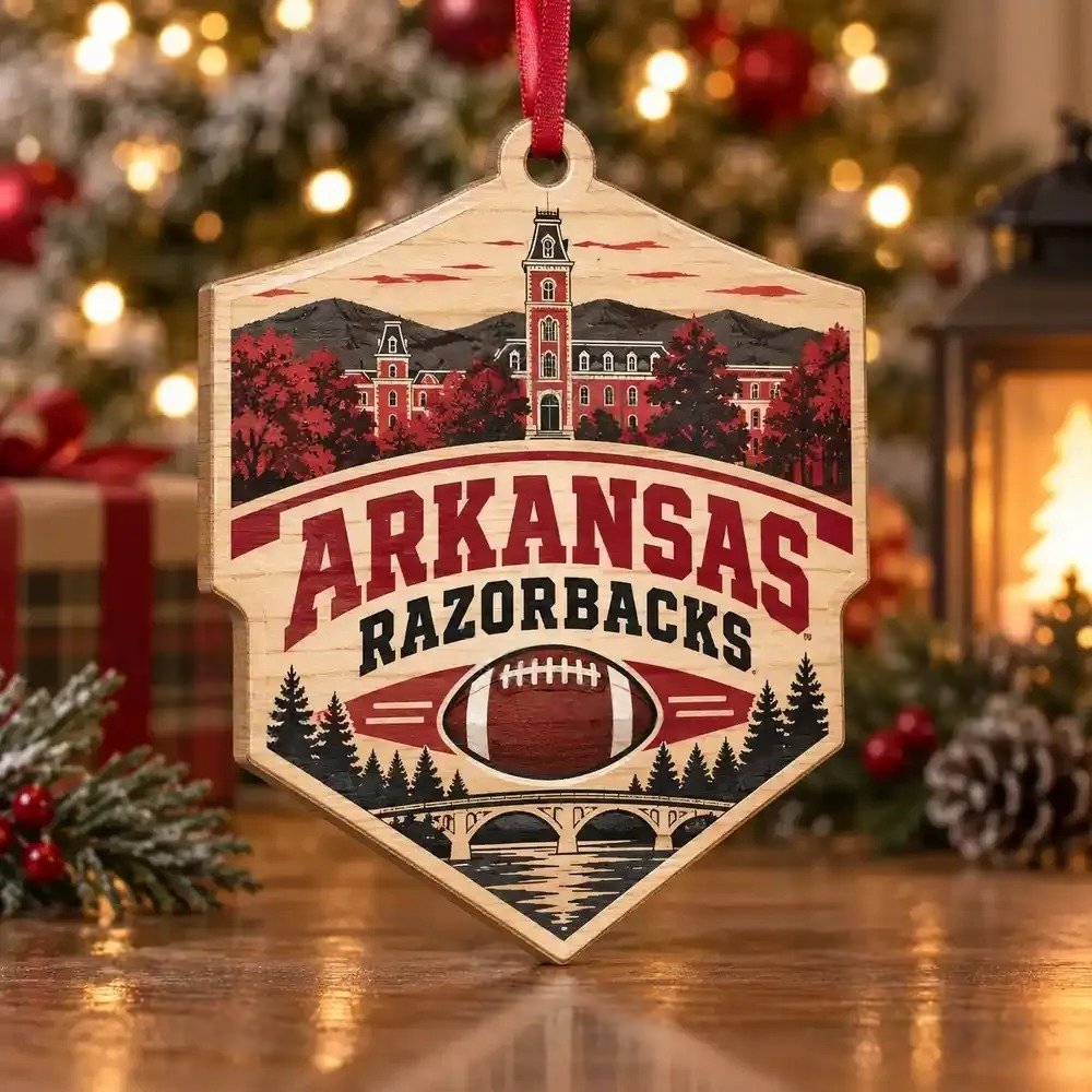 Arkansas Razorbacks Christmas Ornament Holiday Tree Decor Football Fans Gift