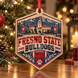 Fresno State Bulldogs Christmas Ornament Holiday Tree Decoration Football Fans Gift
