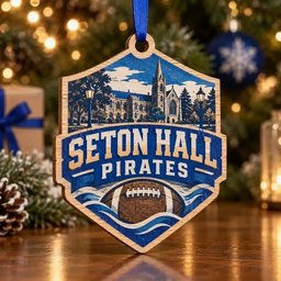 Seton Hall Pirates Christmas Ornament Holiday Tree Decor Football Fans Gift