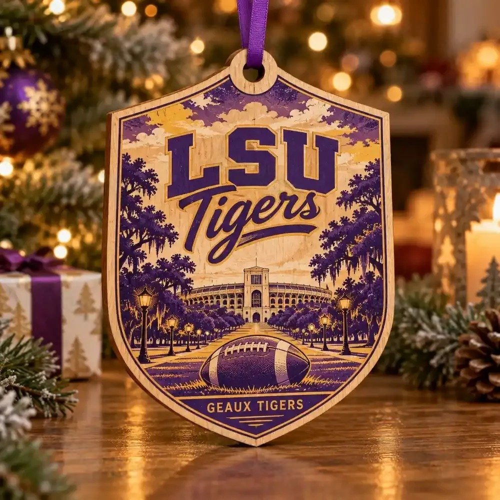 LSU Tigers Christmas Ornament Holiday Hanging Tree Decor Football Fans Gift