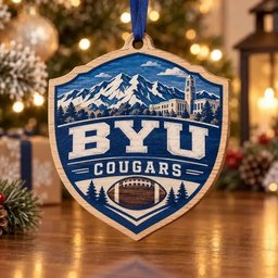BYU Cougars Christmas Ornament Indoor Holiday Decorations Football Fans Gift