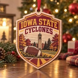 Iowa State Cyclones Christmas Ornament Holiday Tree Decoration Fan Gift