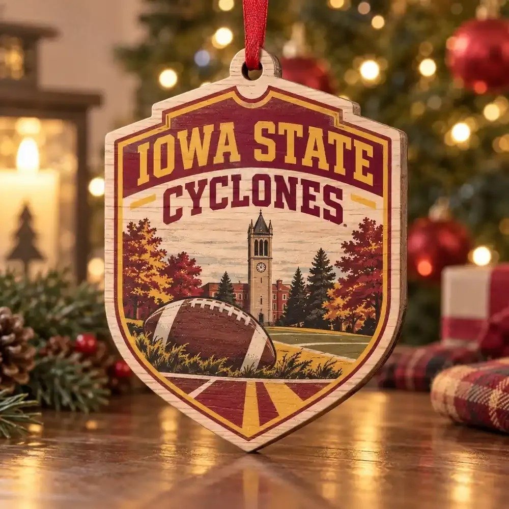 Iowa State Cyclones Christmas Ornament Holiday Tree Decoration Fan Gift