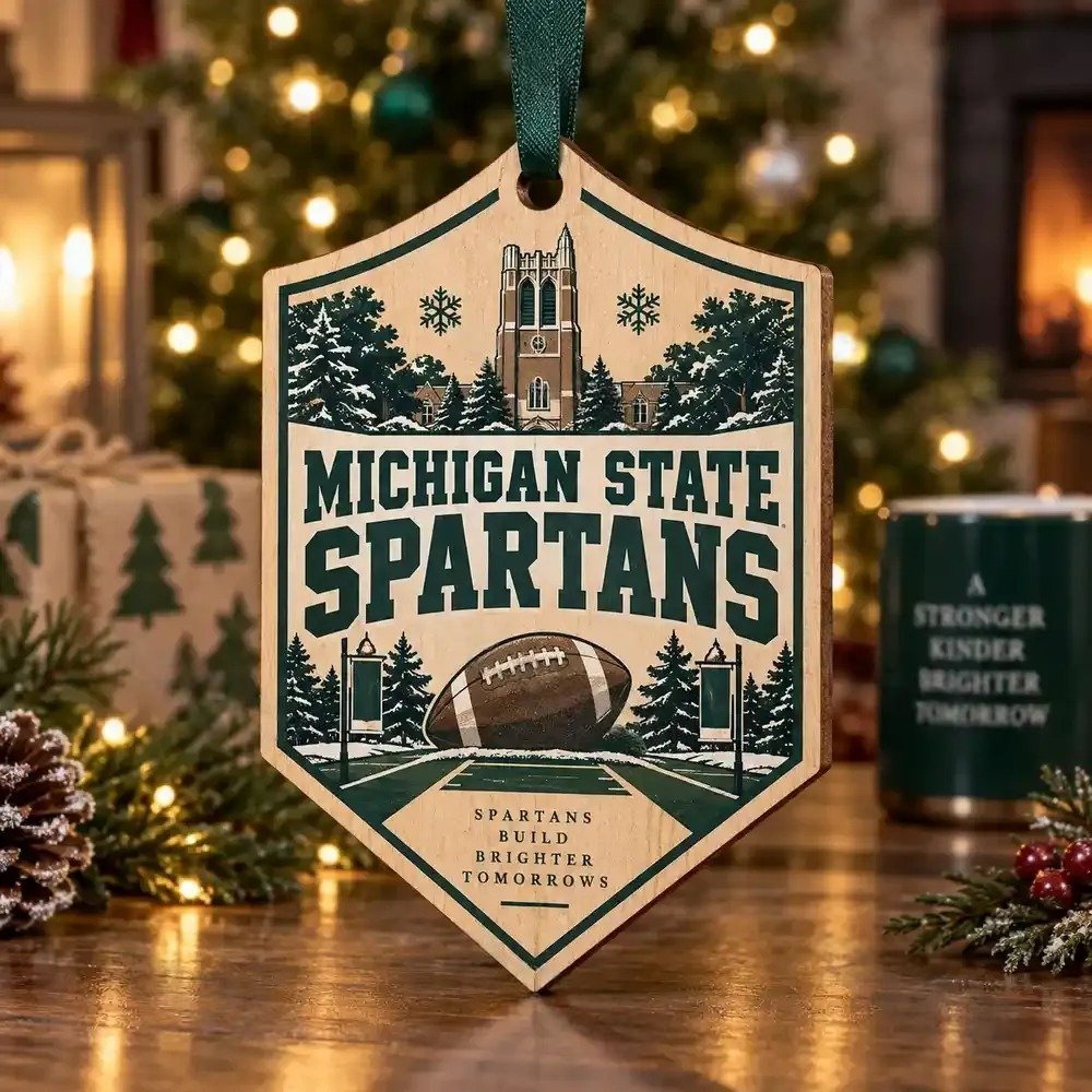 Michigan State Spartans Christmas Ornament Xmas Tree Decor Football Fans Gift