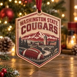 Washington State Cougars Christmas Ornament Xmas Tree Decor Football Fan Gifts