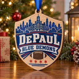 DePaul Blue Demons Christmas Ornament Holiday Tree Decor Football Fans Gift