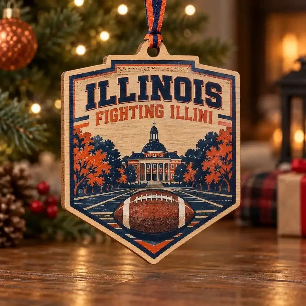 Illinois Fighting Illini Christmas Ornament Holiday Tree Decoration Sports Gift