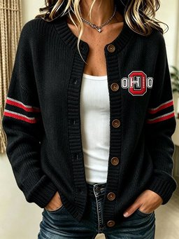 Ohio State Buckeyes Football Merch Ohio Cardigan Buckeye Game Attire Sportswear Gift