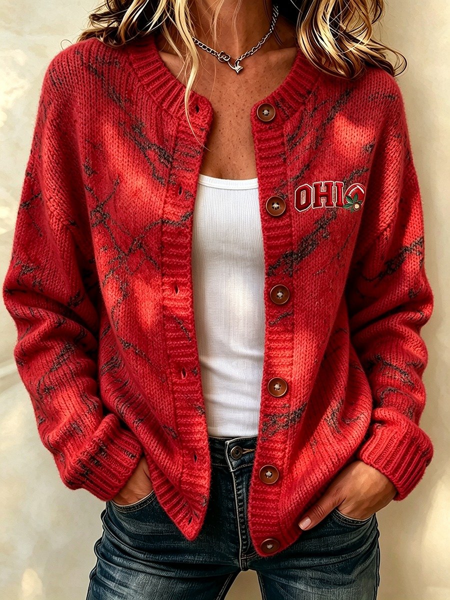Ohio State Buckeyes Football Merch Ohio Cardigan Buckeye Game Clothing Teammate Gift