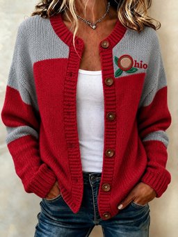Ohio State Buckeyes Football Merch Ohio Cardigan Buckeye Game Gear Gift For Sports Fan