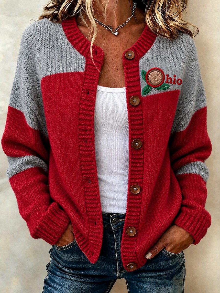 Ohio State Buckeyes Football Merch Ohio Cardigan Buckeye Game Gear Gift For Sports Fan