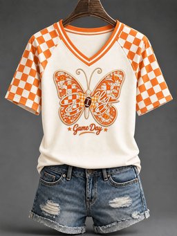 Tennessee Football x Dolly Parton Merch Dolly Game Day V-Neck Shirt Vols Football Gear