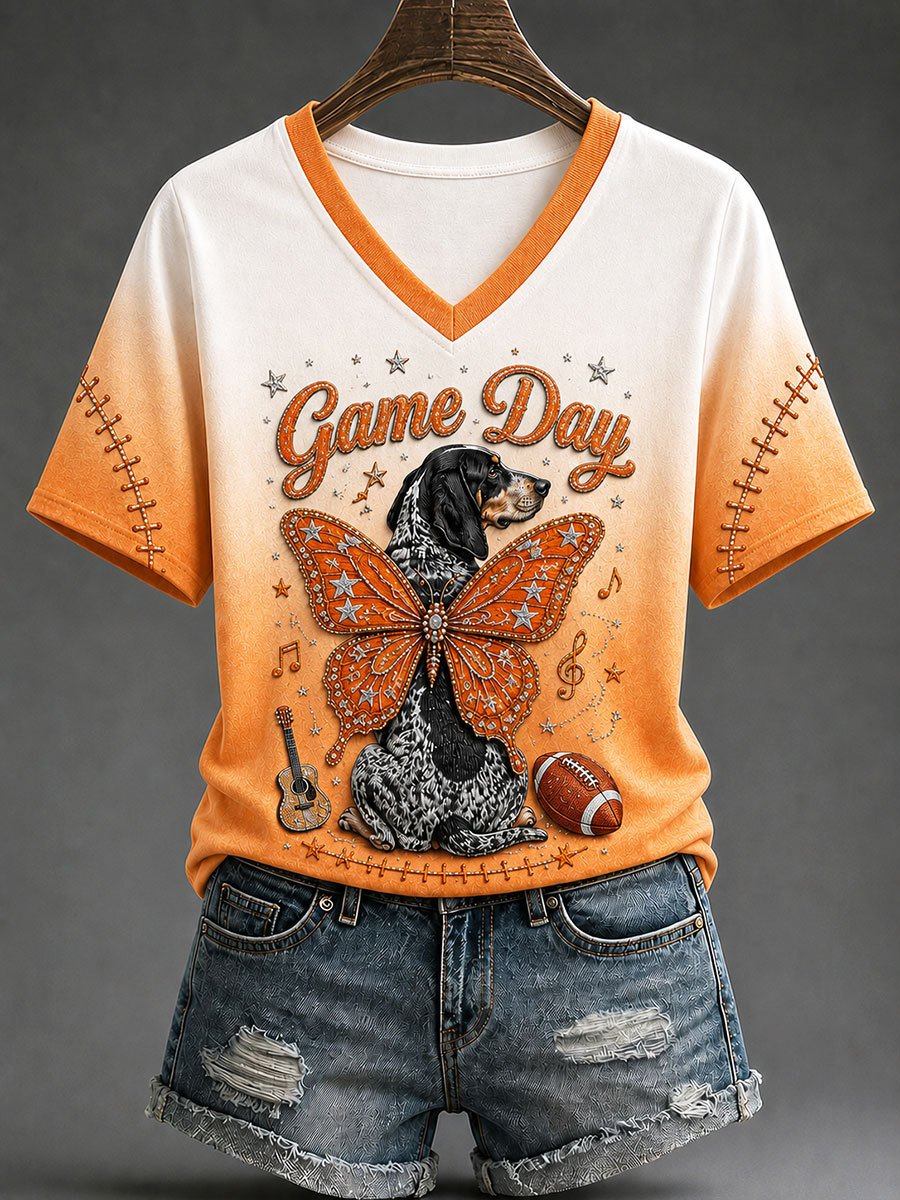 Tennessee Football x Dolly Parton Merch V-Neck Shirt Dolly Tennessee Gear Tribute Gift