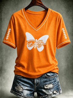 Tennessee Football x Dolly Parton Merch Dolly V-Neck Shirt Dolly Parton Memorial Tee