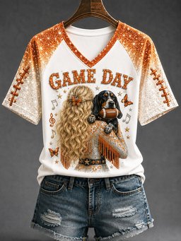 Tennessee Football x Dolly Parton Merch V-Neck Shirt Dolly Parton Memorial Tee