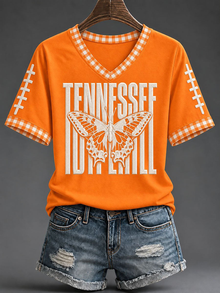 Tennessee Football x Dolly Parton Merch V-Neck Shirt Tennessee Pride Clothes Gifts