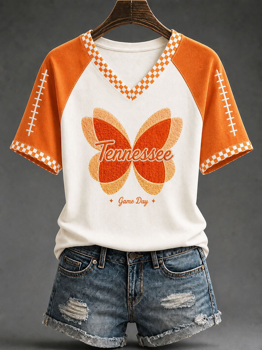 Tennessee Football x Dolly Parton Merch Tennessee Game Day V-Neck Shirt Vols Fan Tee