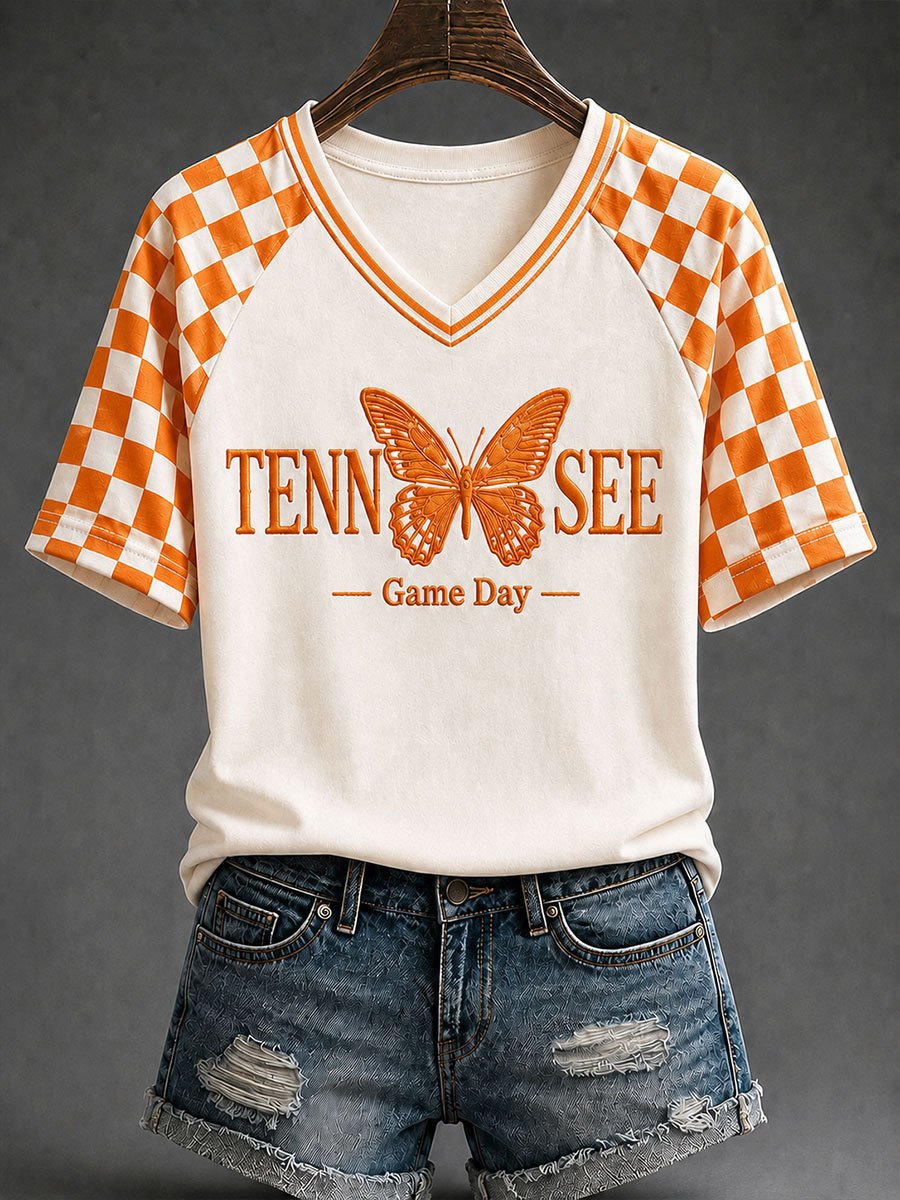 Tennessee Football x Dolly Parton Merch Tennessee Game Day V-Neck Shirt Dolly Fan Gear