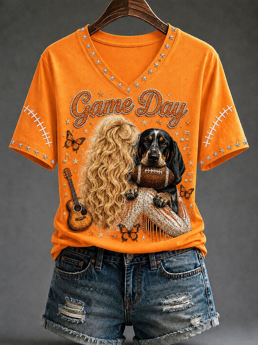 Tennessee Football x Dolly Parton Merch V-Neck Shirt Queen Dolly 1946 2026 Clothes