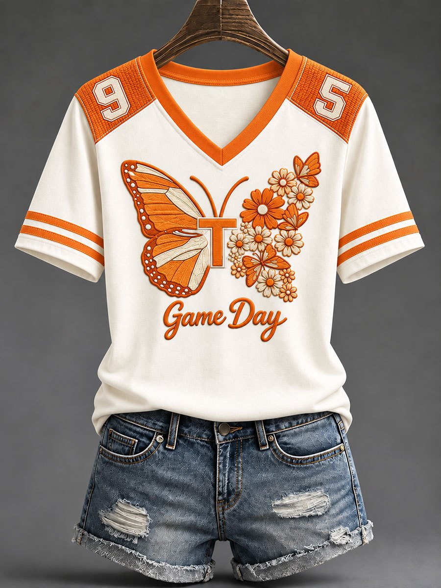 Tennessee Football x Dolly Parton Merch V-Neck Shirt Tennessee Game Gear Her Gift