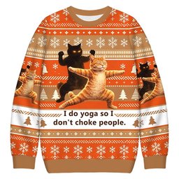 I Do Yoga So I Don_t Choke People Christmas Ugly Sweater Funny Xmas Outfits Gifts