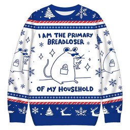 I Am the Primary Breadloser Of My Household Christmas Ugly Sweater Funny Xmas Outfits