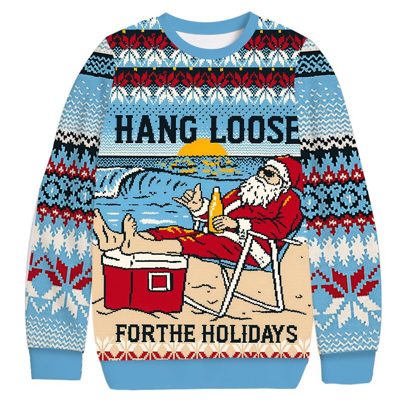 Hang Loose For The Holidays Christmas Ugly Sweater Funny Xmas Apparel Mom Gifts