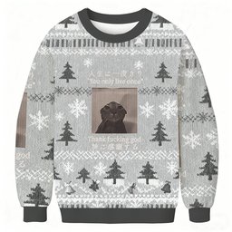 Funny Melancholy Cat Christmas Ugly Sweater Funny Christmas Gear Gifts For Coworkers