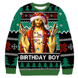 Funny Jesus Birthday Christmas Ugly Sweater Funny Christmas Gear Friends Gifts
