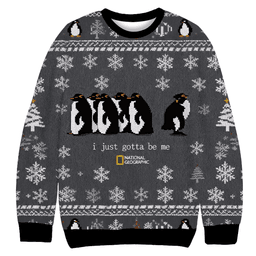 I Just Gotta Be Me Penguins Christmas Ugly Sweater Funny Xmas Gear Gifts For Sister
